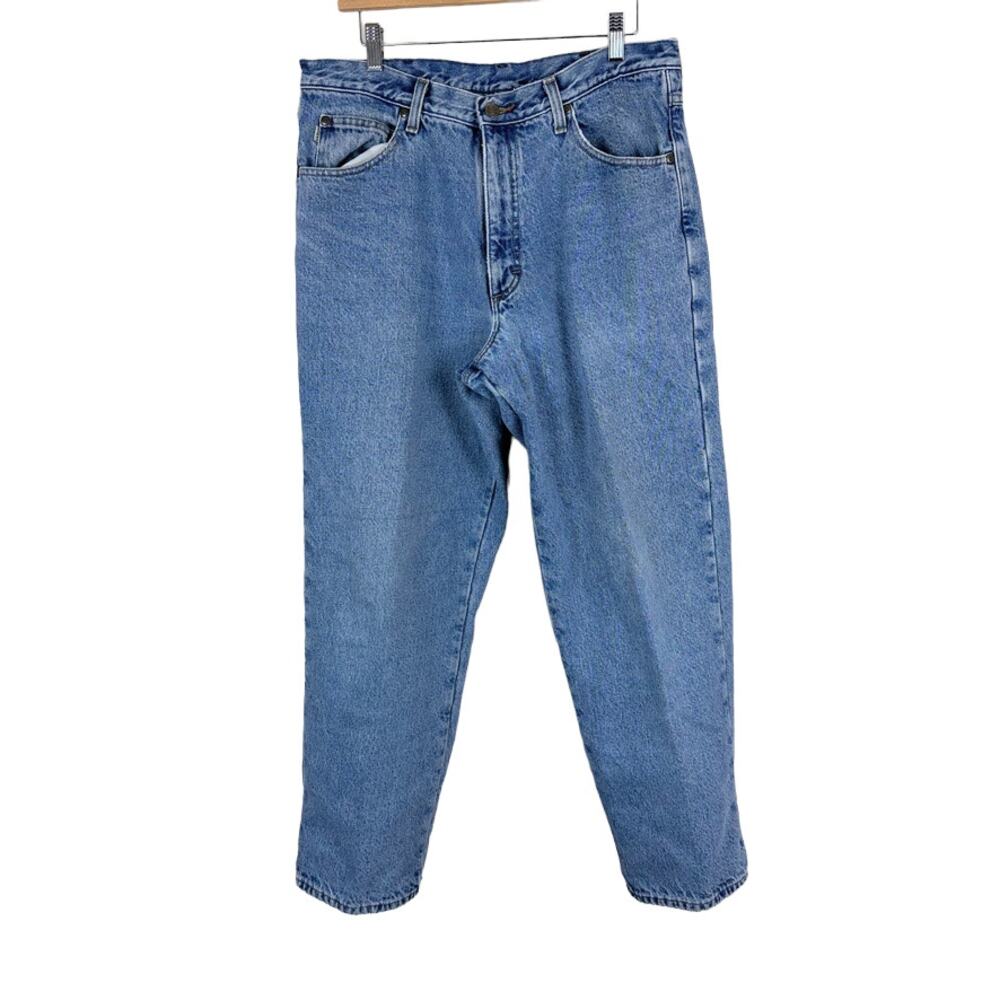 L.L. Bean Mens Flannel Lined Jeans Natural Fit Size 36X30 Straight Leg Mid Rise